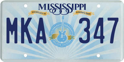 MS license plate MKA347