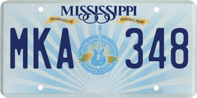 MS license plate MKA348