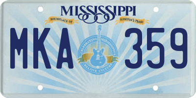 MS license plate MKA359