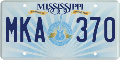 MS license plate MKA370