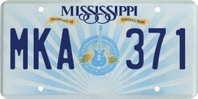 MS license plate MKA371