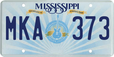 MS license plate MKA373