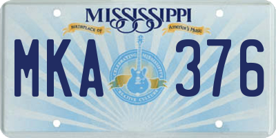 MS license plate MKA376