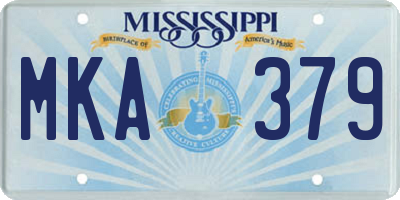 MS license plate MKA379