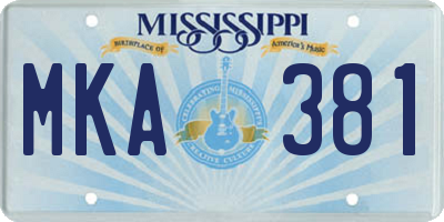 MS license plate MKA381