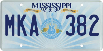 MS license plate MKA382