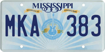 MS license plate MKA383