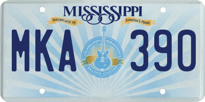 MS license plate MKA390