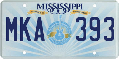 MS license plate MKA393