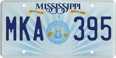 MS license plate MKA395