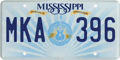 MS license plate MKA396