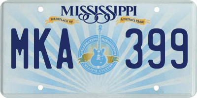 MS license plate MKA399