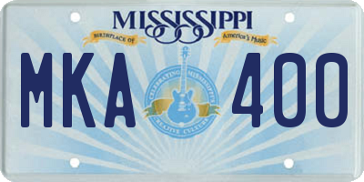 MS license plate MKA400
