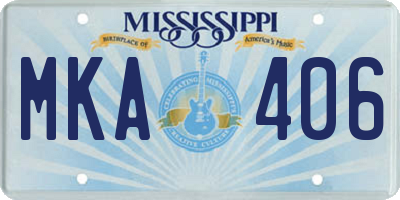 MS license plate MKA406