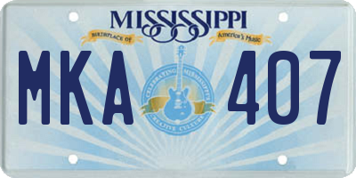 MS license plate MKA407