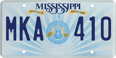 MS license plate MKA410