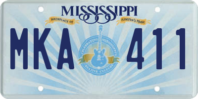 MS license plate MKA411