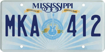 MS license plate MKA412