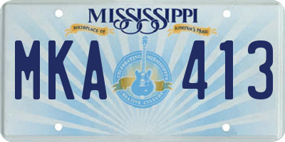 MS license plate MKA413