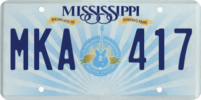 MS license plate MKA417