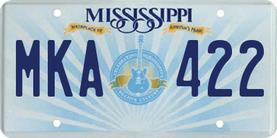 MS license plate MKA422
