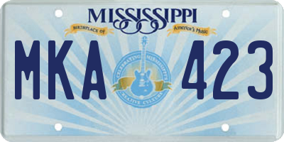 MS license plate MKA423