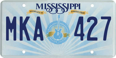 MS license plate MKA427