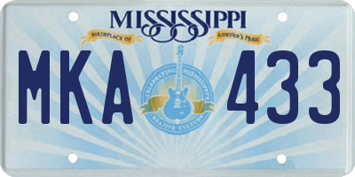 MS license plate MKA433