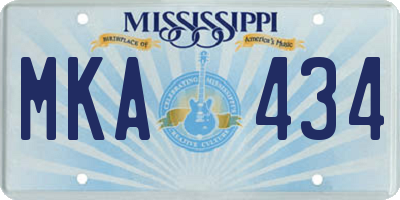 MS license plate MKA434