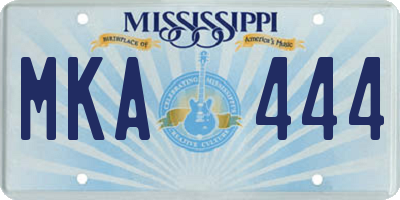 MS license plate MKA444