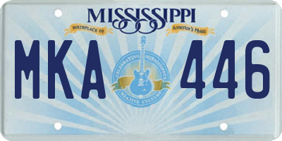 MS license plate MKA446