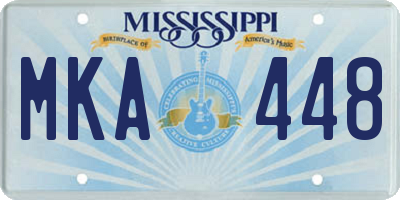 MS license plate MKA448