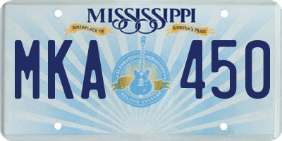 MS license plate MKA450