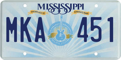 MS license plate MKA451
