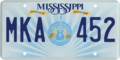 MS license plate MKA452
