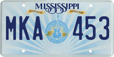 MS license plate MKA453