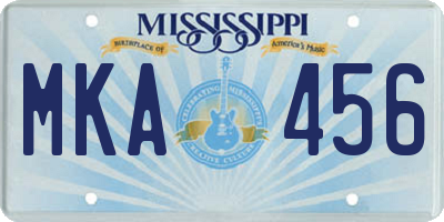 MS license plate MKA456