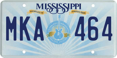 MS license plate MKA464