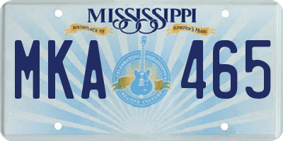 MS license plate MKA465