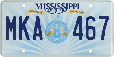 MS license plate MKA467