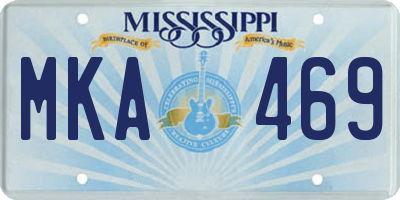 MS license plate MKA469