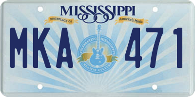 MS license plate MKA471