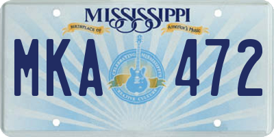 MS license plate MKA472