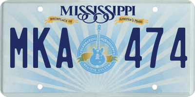 MS license plate MKA474