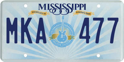 MS license plate MKA477