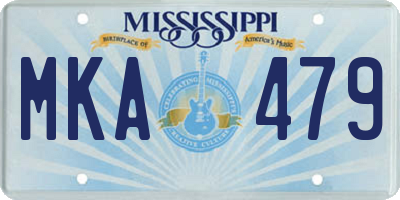 MS license plate MKA479