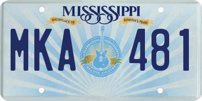 MS license plate MKA481