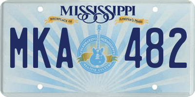 MS license plate MKA482