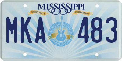 MS license plate MKA483