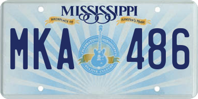 MS license plate MKA486